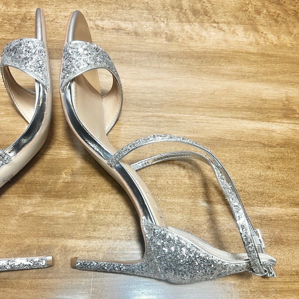 Badgley Mischka Strappy Glitter Heels - Picture 6 of 10